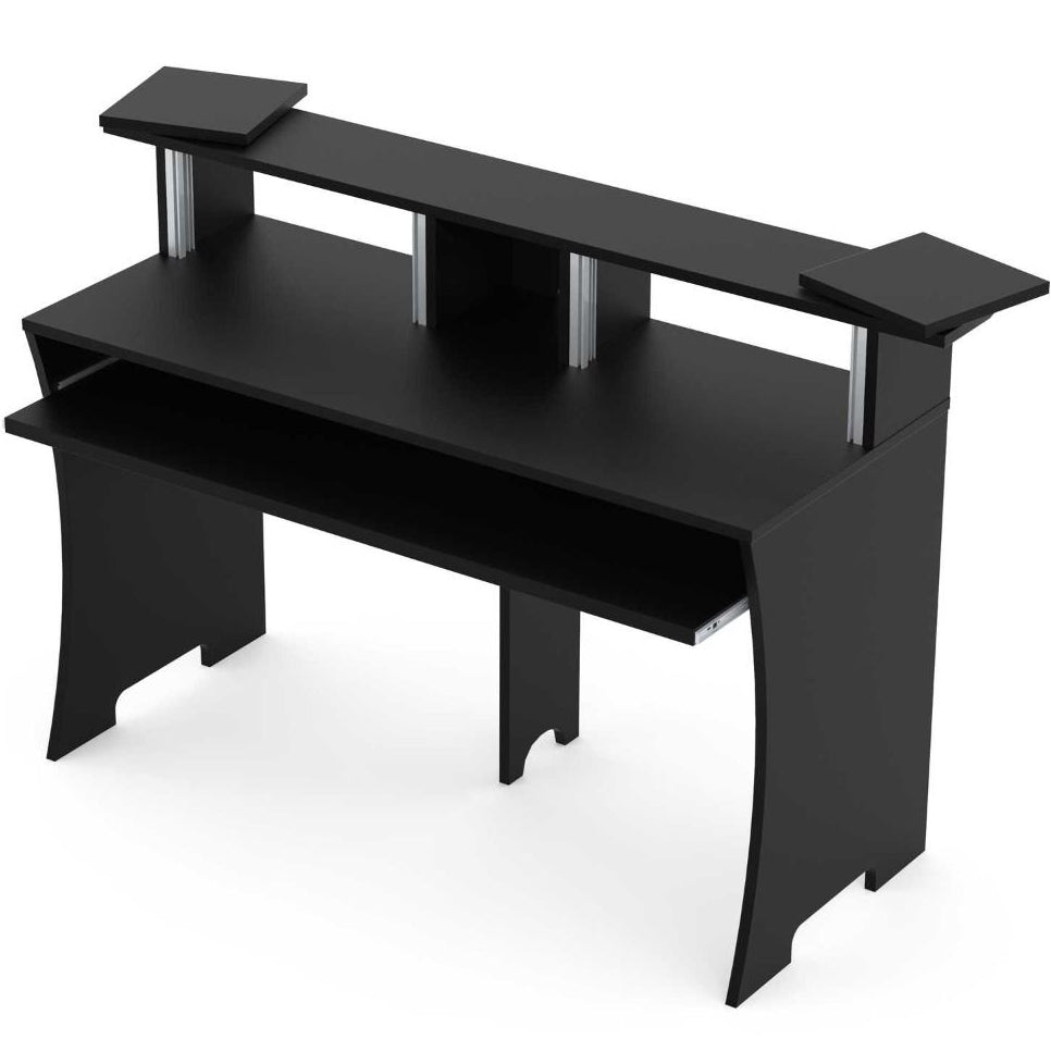 Glorious Studio Workbench, a sturdy black office desk with a spacious surface and modern design for creative workspaces.
