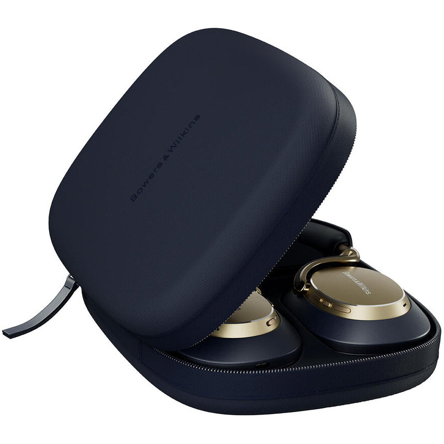 Bowers & Wilkins Px8 S2 wireless headphones with sleek black design, over-ear style, and cushioned ear cups for comfortable listening.