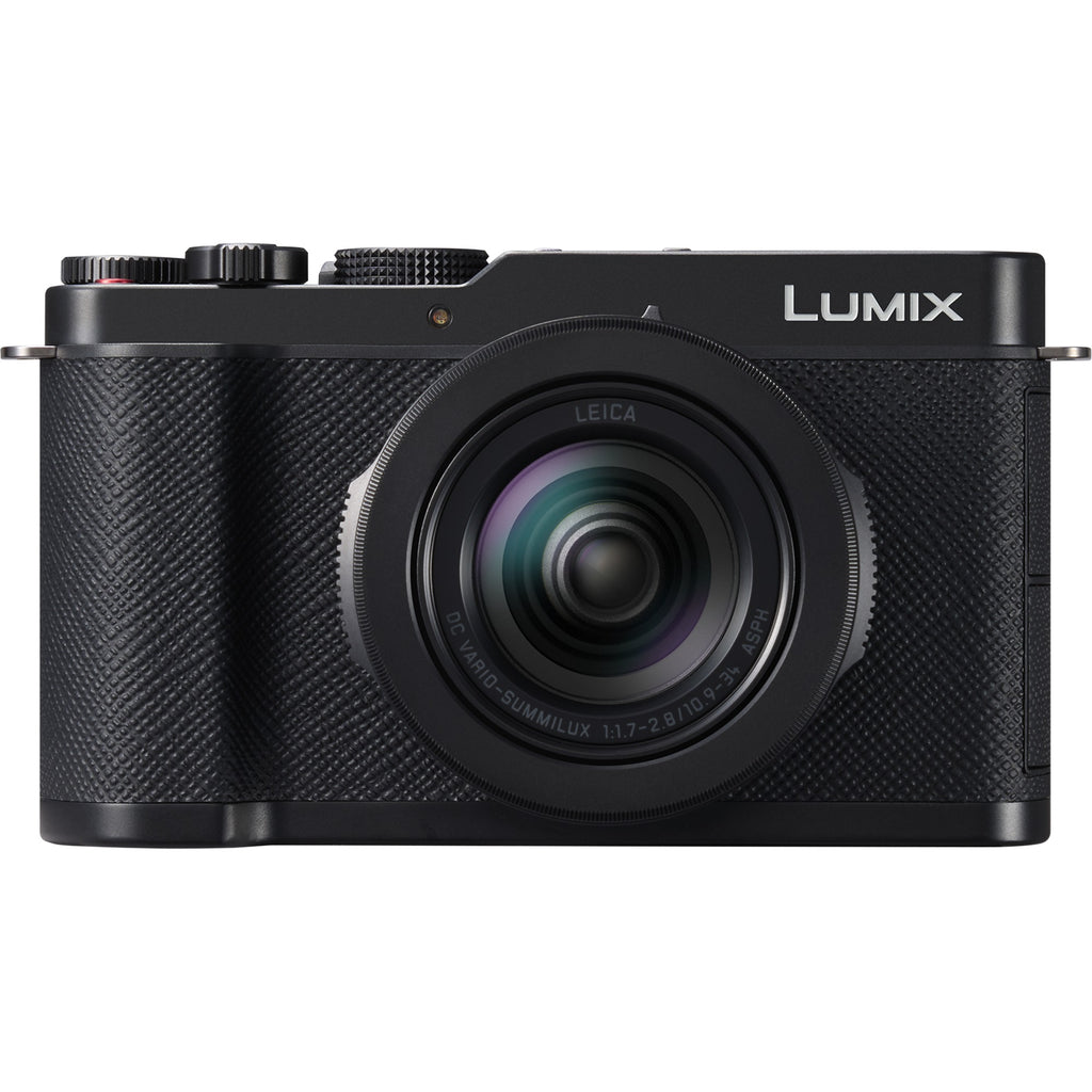 Panasonic Lumix L10 video camera with lens and control buttons, showcasing a compact design for high-quality video recording.