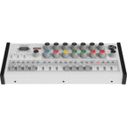 Erica Synths Bullfrog drum machine and sampler with colorful controls and interface, designed for electronic music production.