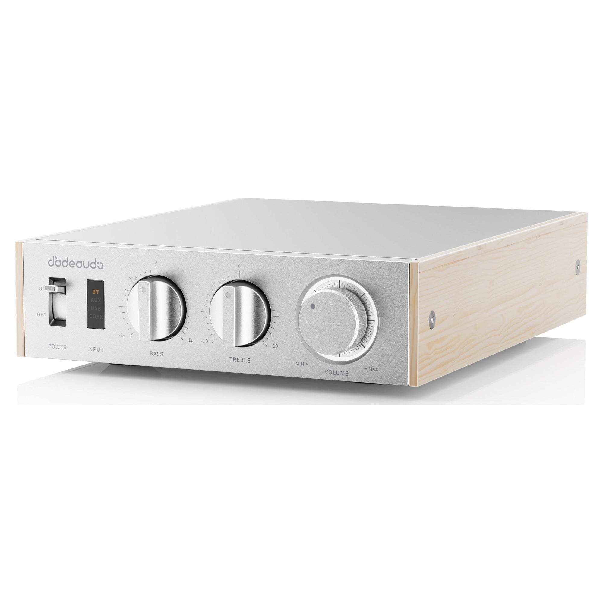FiiO Level 1 desktop amplifier in silver maple finish