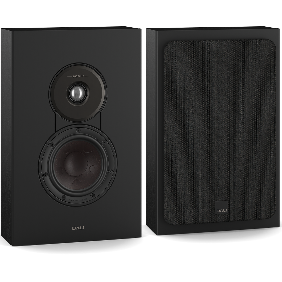 DALI Sonik On-Wall in-wall and outdoor speaker with sleek black grille and modern design for premium audio performance