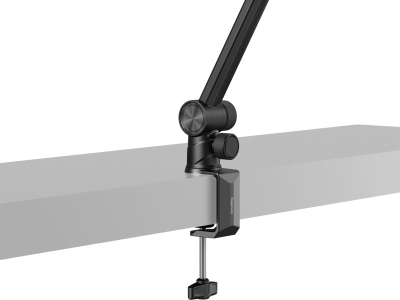 SmallRig broadcast microphone boom arm desk mount with adjustable arm and clamp for studio microphone setup.