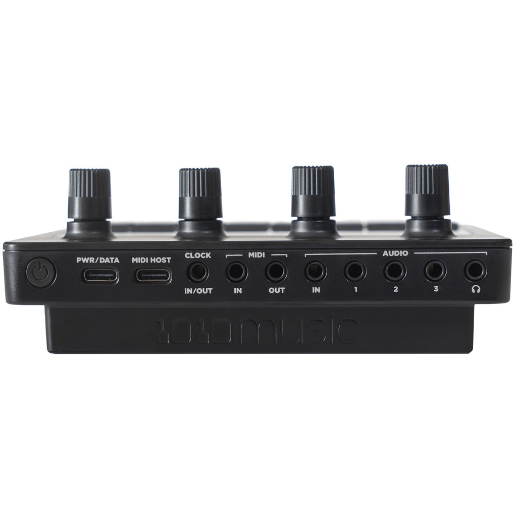 Blackbox 2 drum machine and sampler by 1010music with a compact black interface and control knobs on a dark background.