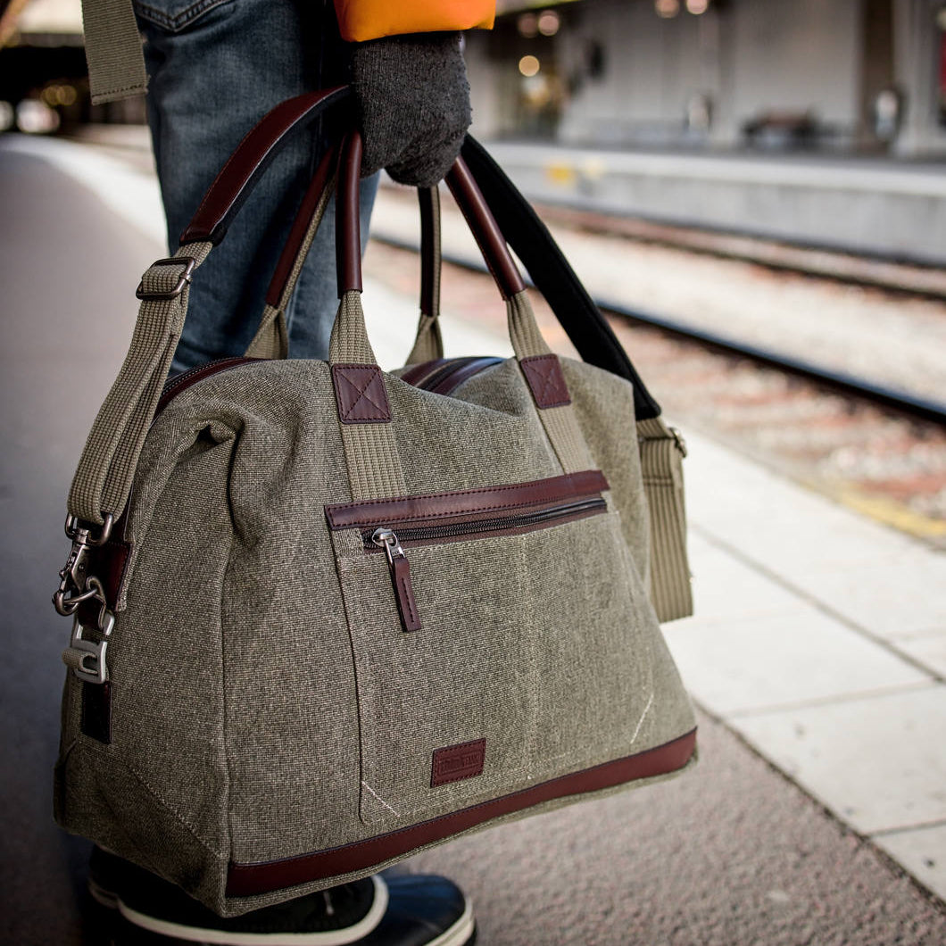 Think Tank Retrospective Weekender video equipment bag with multiple compartments and padded straps for travel and storage.