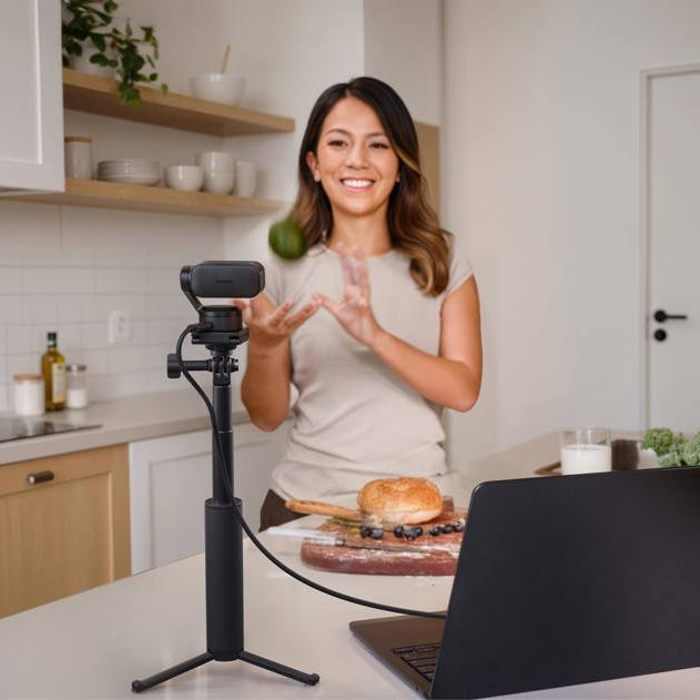 Insta360 Link 2 Pro video conferencing camera with adjustable lens and sleek design, ideal for professional virtual meetings.