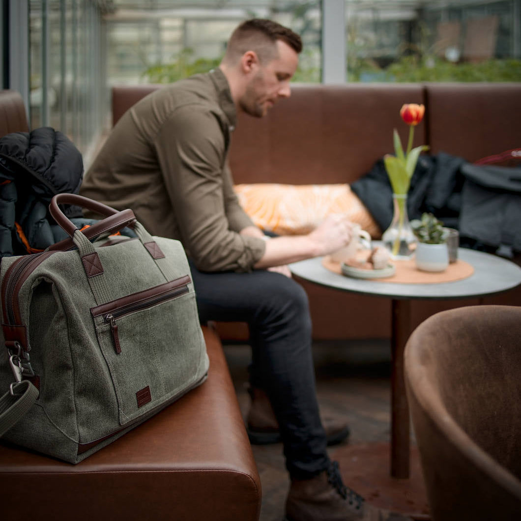 Think Tank Retrospective Weekender video equipment bag with multiple compartments and padded handles for travel and gear organization.