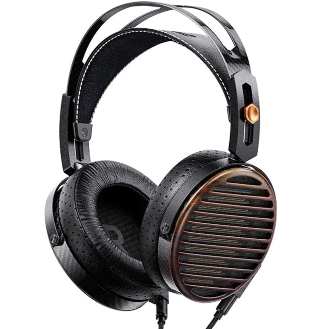 FiiO FT7 wired headphones with over-ear design, black finish, and detailed ear cups, showcasing high-quality audio and comfortable fit.