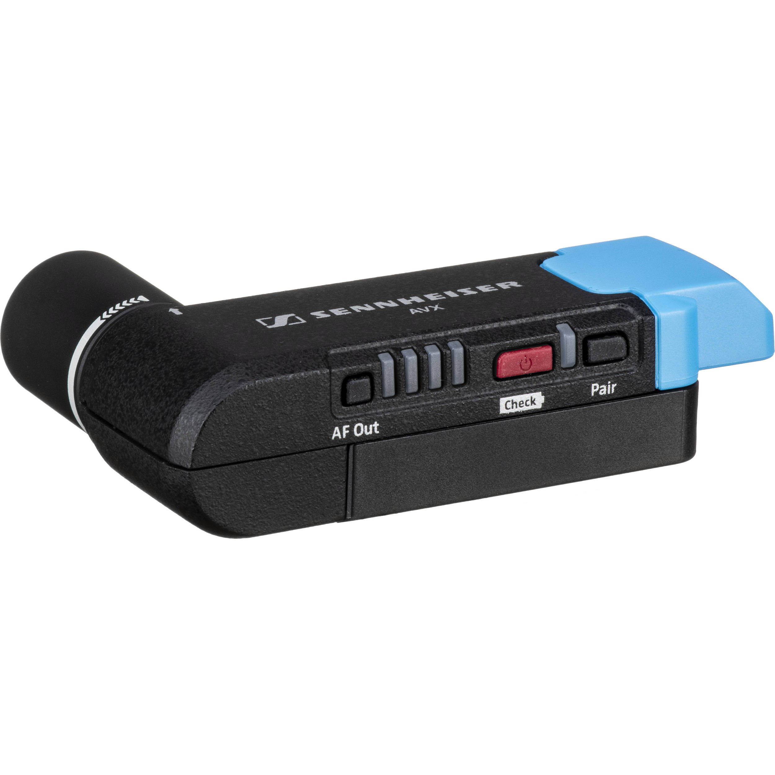 Sennheiser AVX-835 professional wireless microphone system with transmitter and receiver for high-quality audio recording.