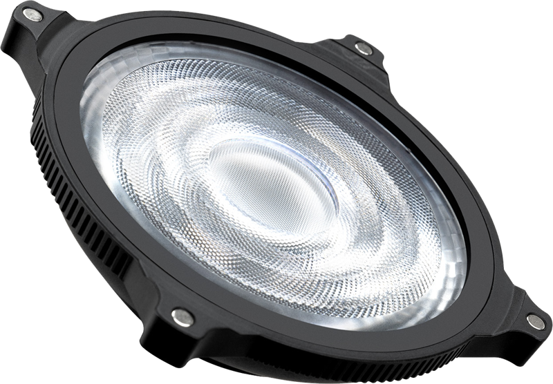 Zhiyun Molus X100 RGB LED light showing adjustable color settings and brightness levels for professional lighting.