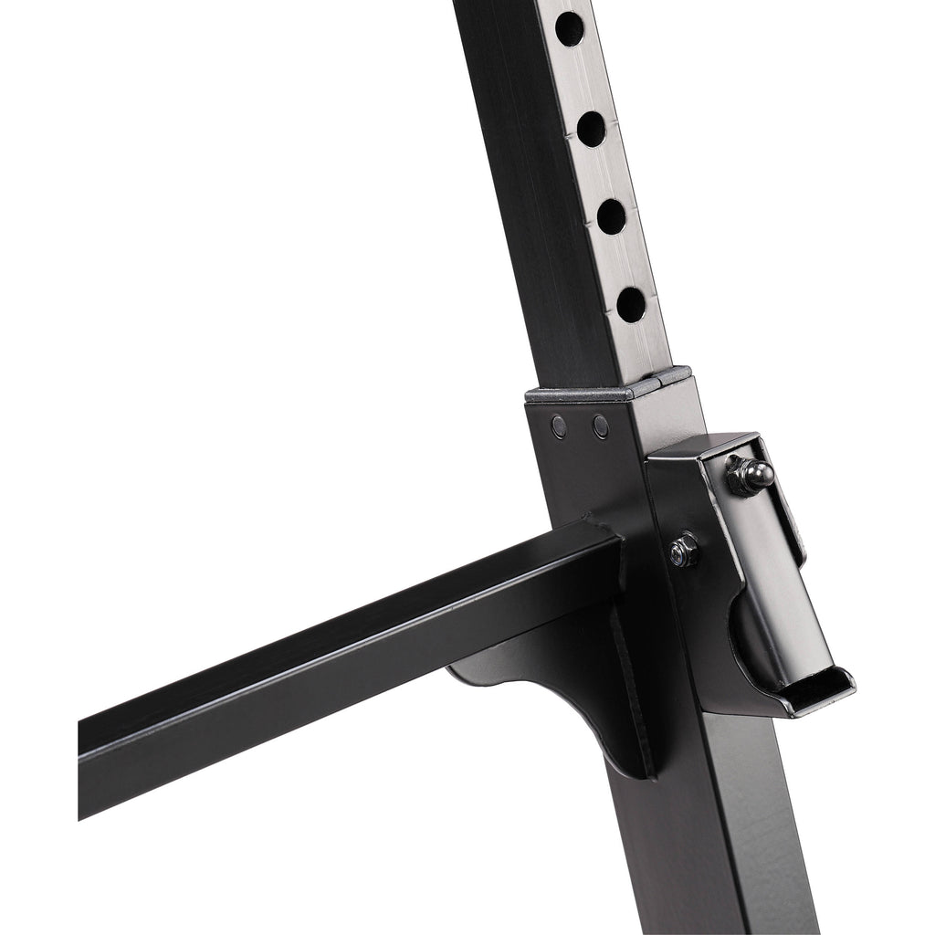 Hercules Stands KS400B keyboard stand supporting electronic keyboards with adjustable height and sturdy construction.