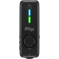 IK Multimedia iRig Pro I/O audio interface with XLR and 1/4-inch inputs, compact design for mobile recording and sound production.