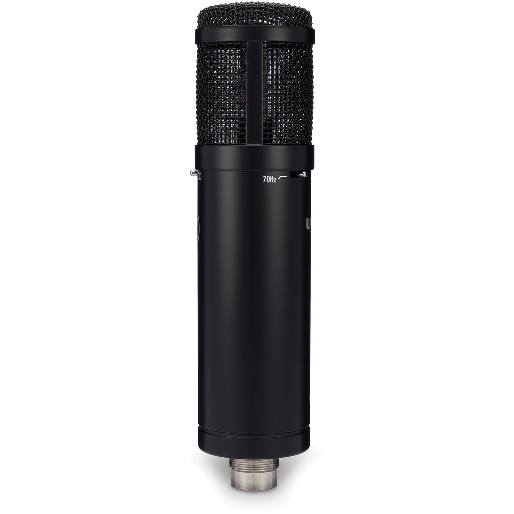 Warm Audio WA-47jr condenser microphone with vintage-style grille and body, designed for studio vocal and instrument recording.