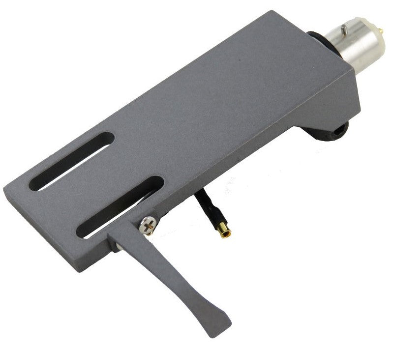 Silver and bronze Tonar Headshell Top Q with fixed arm lifter, designed for cartridge accessories and turntable setup.