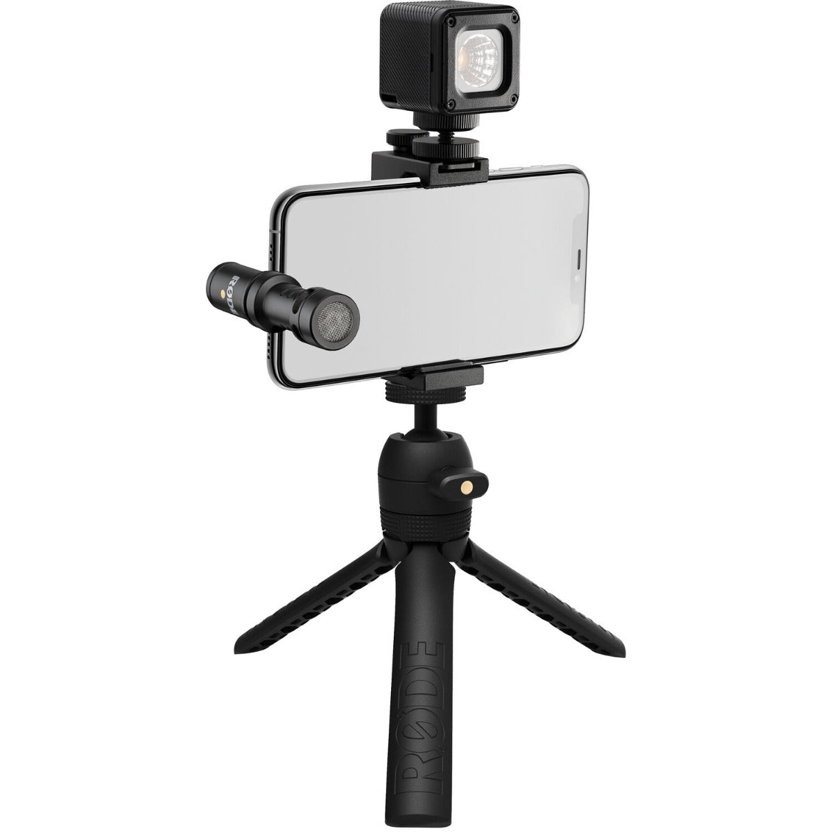 Rode Vlogger Kit USB-C Edition with portable microphone, smartphone mounting, and accessories for high-quality iOS and Android audio recording.