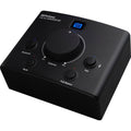 Presonus MicroStation BT studio monitor controller with sleek design and control knobs, ideal for audio mixing setups.