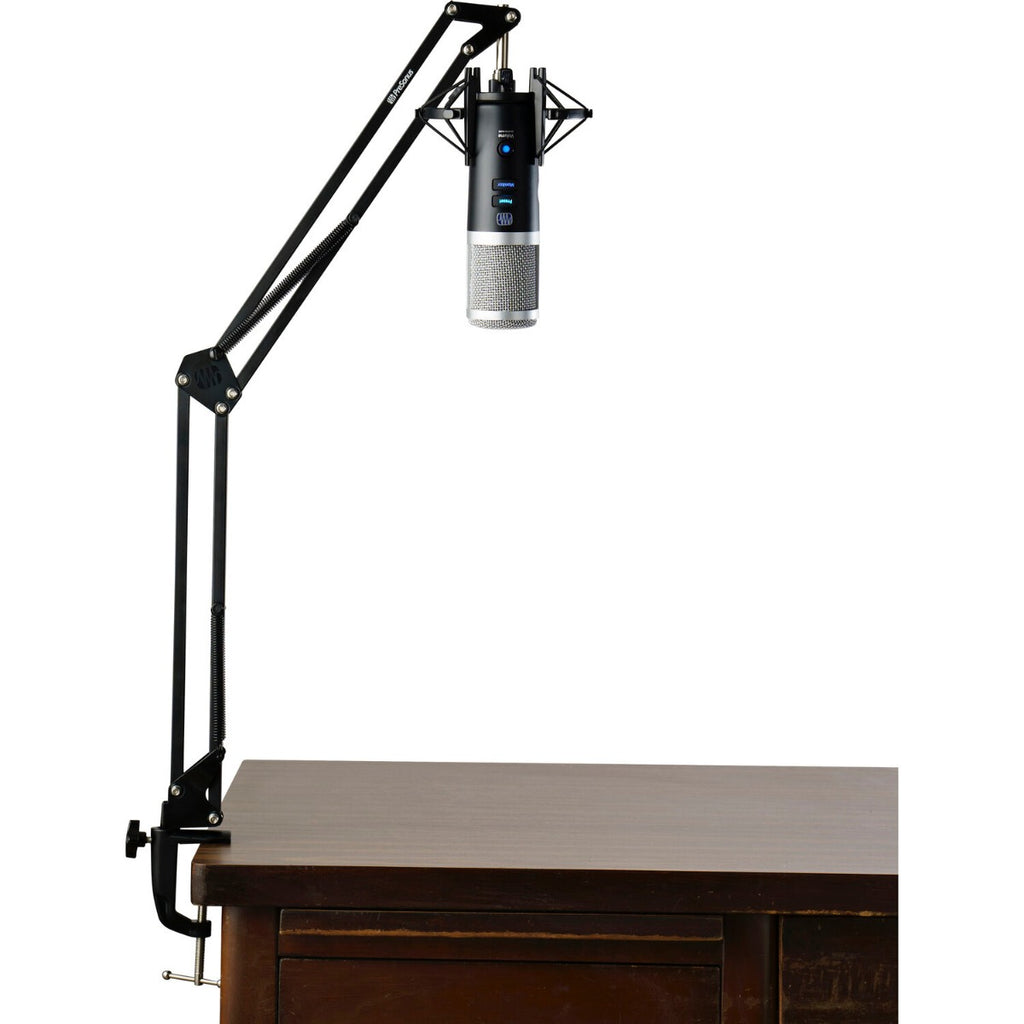Presonus Broadcast Accessory Pack with microphone stand, pop filter, and XLR cables for professional podcast and studio recording.