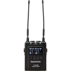 Saramonic UwMic9s Kit 2 professional wireless microphone system with two transmitters and receiver, compact and portable.