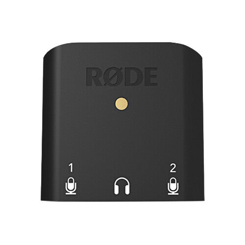 Rode AI-Micro audio interface with compact design, featuring input and output ports for professional audio recording.