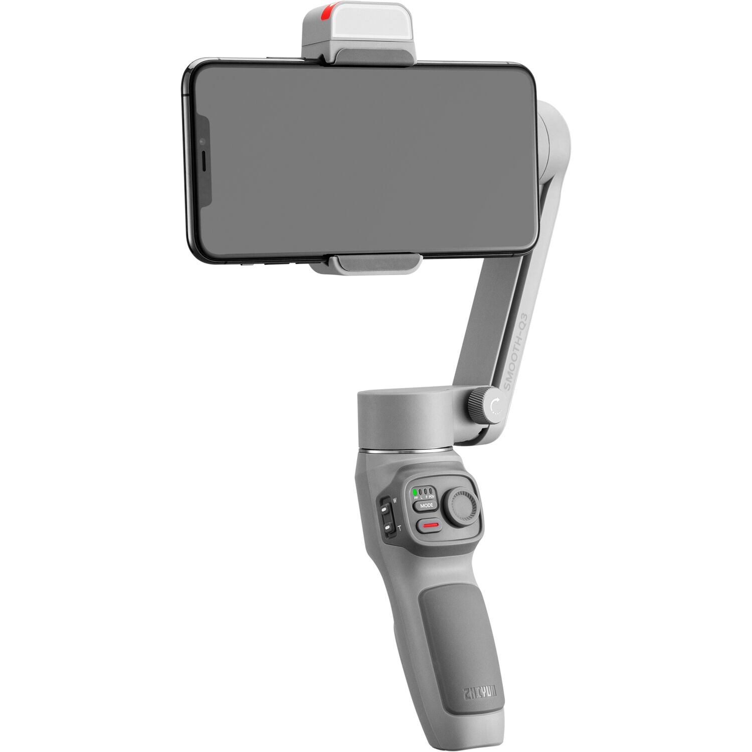 Zhiyun Smooth Q3 Combo stabilizer and gimbal for smartphones, showing the compact handheld design and adjustable controls.