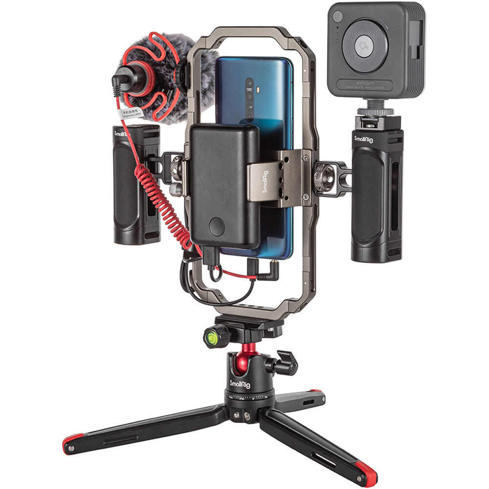 SmallRig all-in-one smartphone vlogging video kit with tripod, support, and rig components for stable mobile filming.