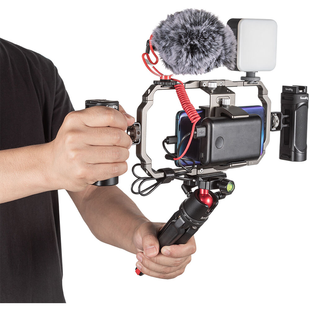 SmallRig all-in-one smartphone vlogging video kit with tripod, support, and rig for stable mobile content creation.