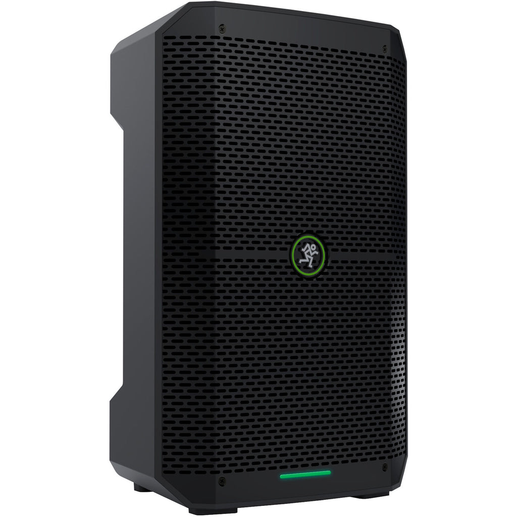 Mackie Thump GO portable PA speaker with built-in handle, control panel, and speaker grille for live sound reinforcement.