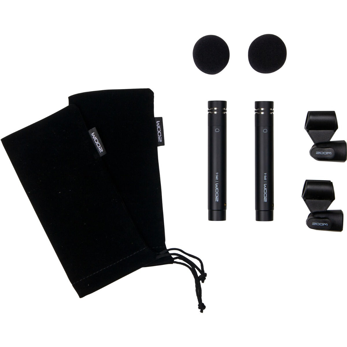 Zoom ZPC-1 shotgun microphone attached to a camera, showing its compact design and professional audio recording features.