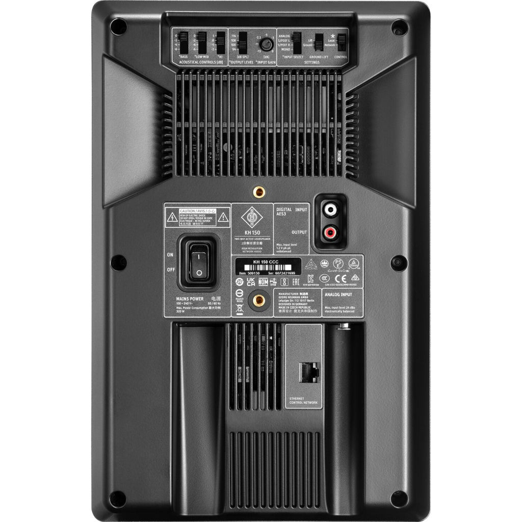 Neumann KH 150 active nearfield monitor speaker with sleek black enclosure and front-facing controls.