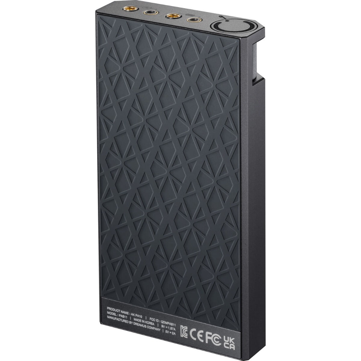 Astell&Kern AK PA10 portable headphone amplifier with sleek black design and compact form factor.