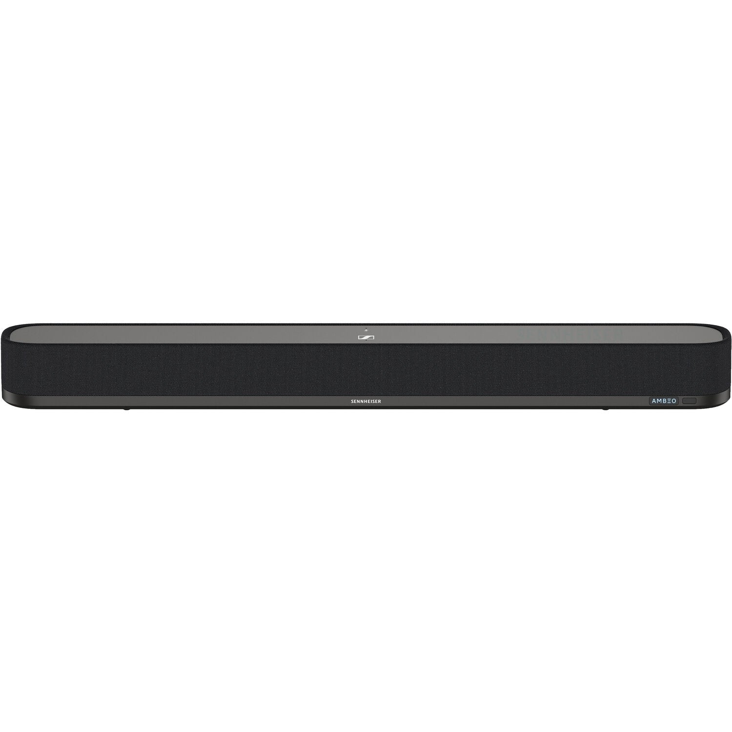 Sennheiser Ambeo Soundbar Mini showcasing sleek design and compact TV speaker with multiple audio ports and control buttons.