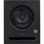 Presonus Eris Pro 6 active nearfield monitors shown with black finish and front speaker grille, ideal for studio audio setup.