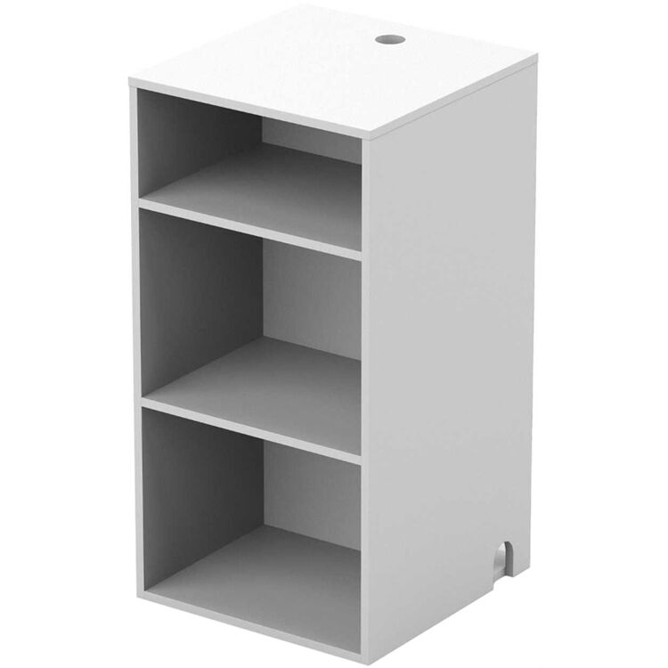 Glorious Modular Mix Rack DJ table with multiple compartments and adjustable shelving for professional DJ equipment setup.