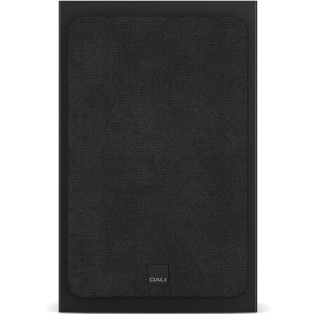 DALI Sonik On-Wall in-wall and outdoor speakers with sleek black design and grille, mounted on a wall.