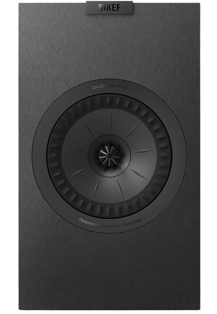KEF Q3 Meta passive bookshelf speakers with black matte finish and sleek design, ideal for high-quality home audio systems.