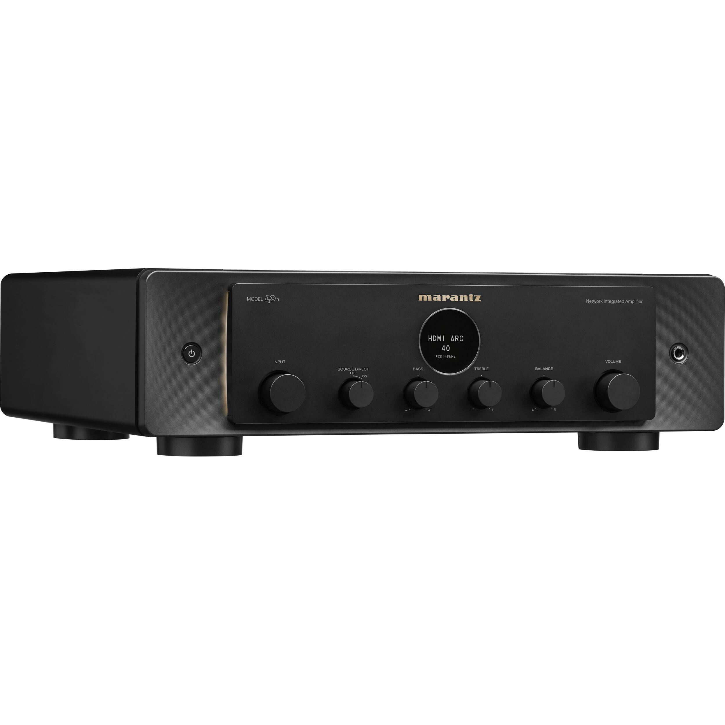 Marantz MODEL 40n stereo amplifier with sleek design and control knobs, showcasing high-quality audio equipment.