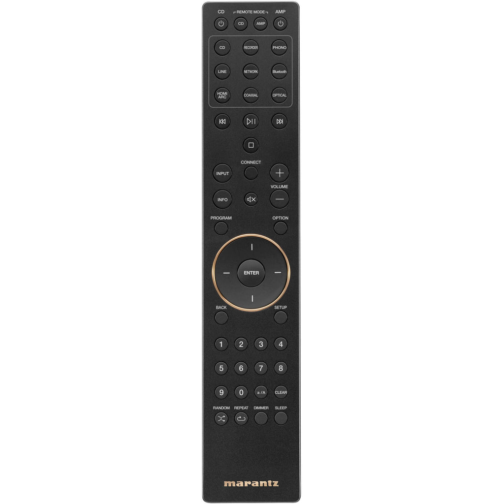 Marantz MODEL 40n stereo amplifier with sleek design, buttons, and input ports visible in a professional product image.