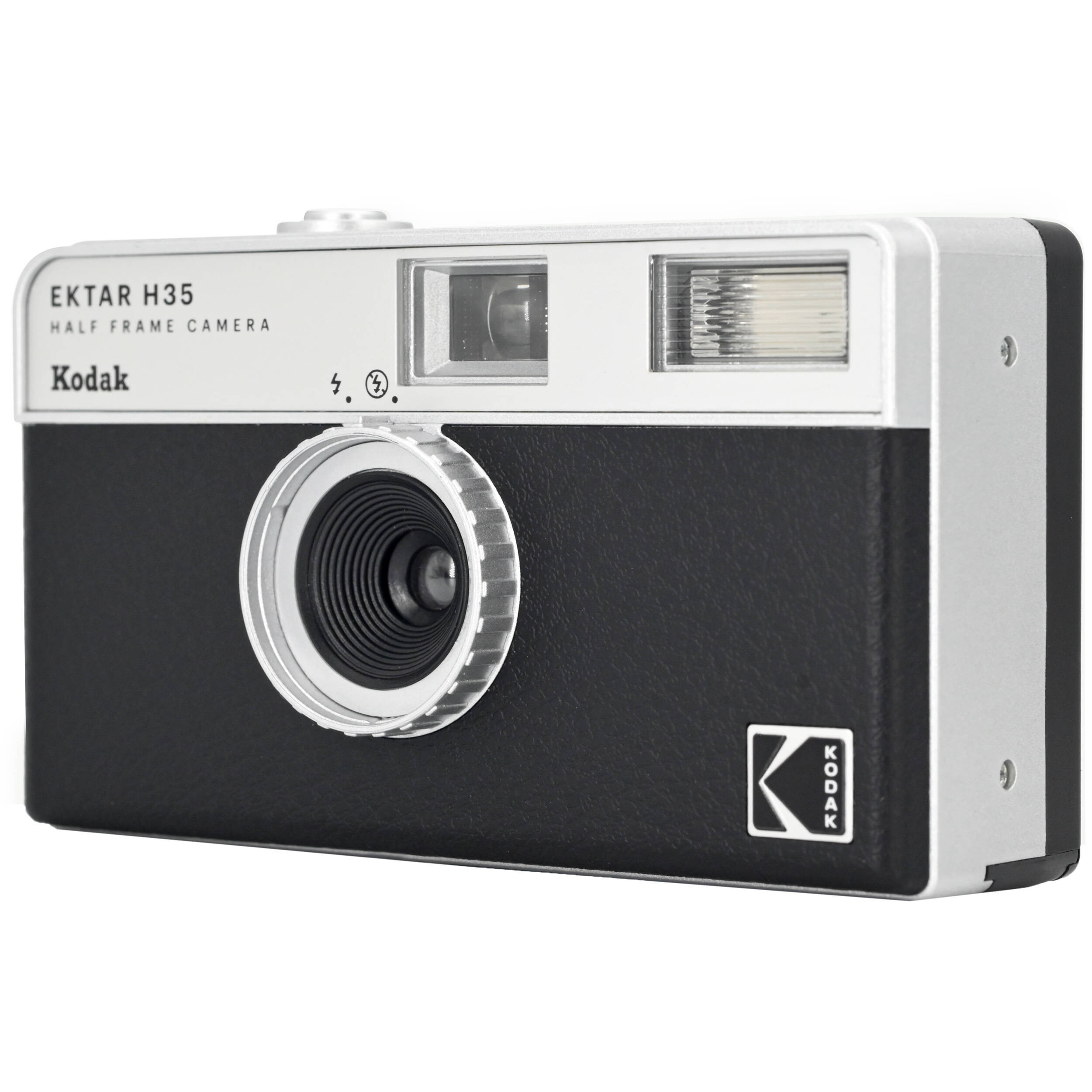 Kodak EKTAR H35 Half Frame Compact Camera, instant and portable camera with sleek design and film loading area visible.