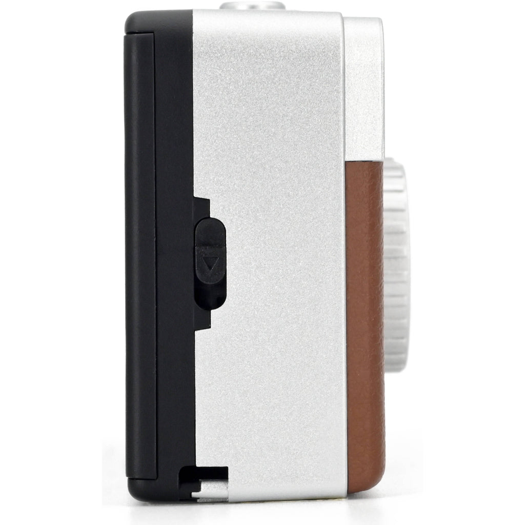 Kodak EKTAR H35 Half Frame Camera, instant compact camera with retro design, showcasing its lens and viewfinder in a close-up shot.