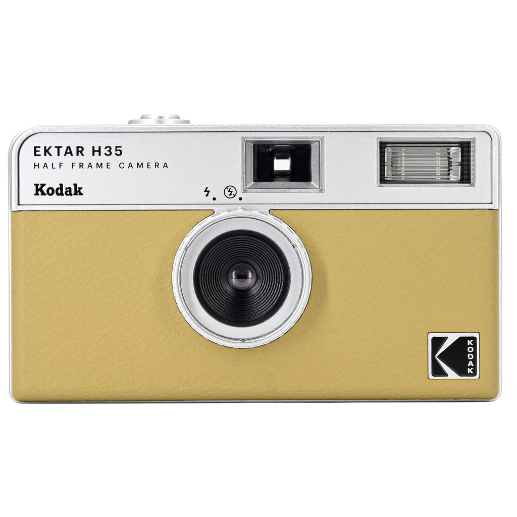 Kodak EKTAR H35 Half Frame Compact Camera for instant photography, featuring a sleek black design and viewfinder.