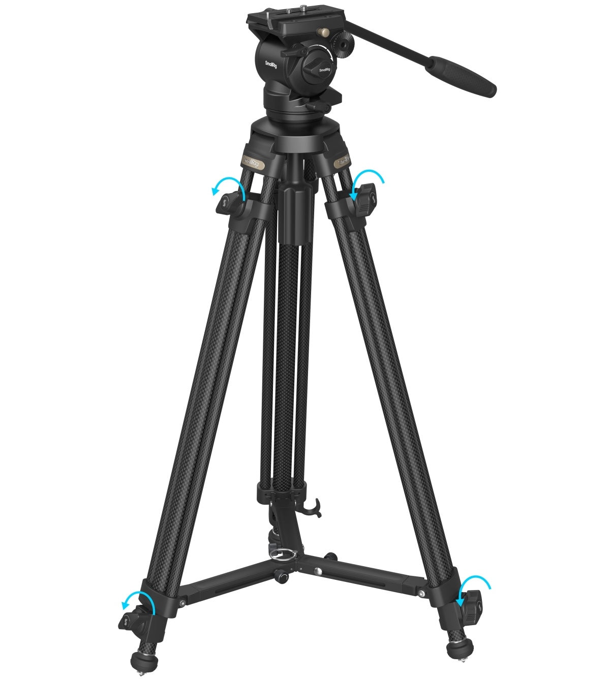 SmallRig AD-50 lightweight carbon fiber tripod kit with adjustable legs and compact design for stable video support.