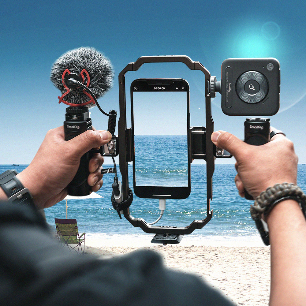 SmallRig all-in-one smartphone video kit with tripod, support, and rig components for vlogging and mobile filmmaking.