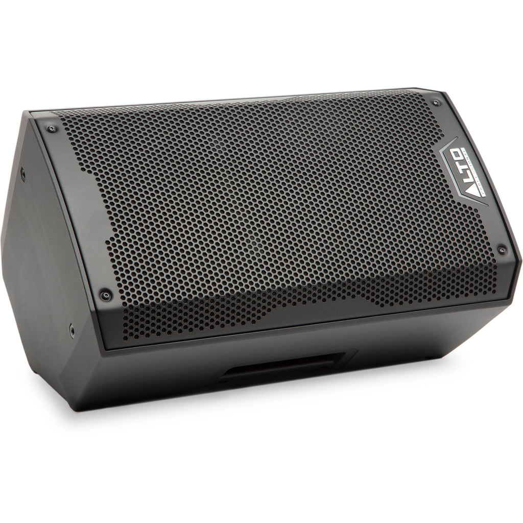 Alto Professional TS408 PA speaker system with black enclosure and control panel, designed for live sound reinforcement.