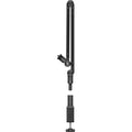 Sennheiser broadcast microphone boom arm with adjustable metal stand and flexible arm for professional audio setup.