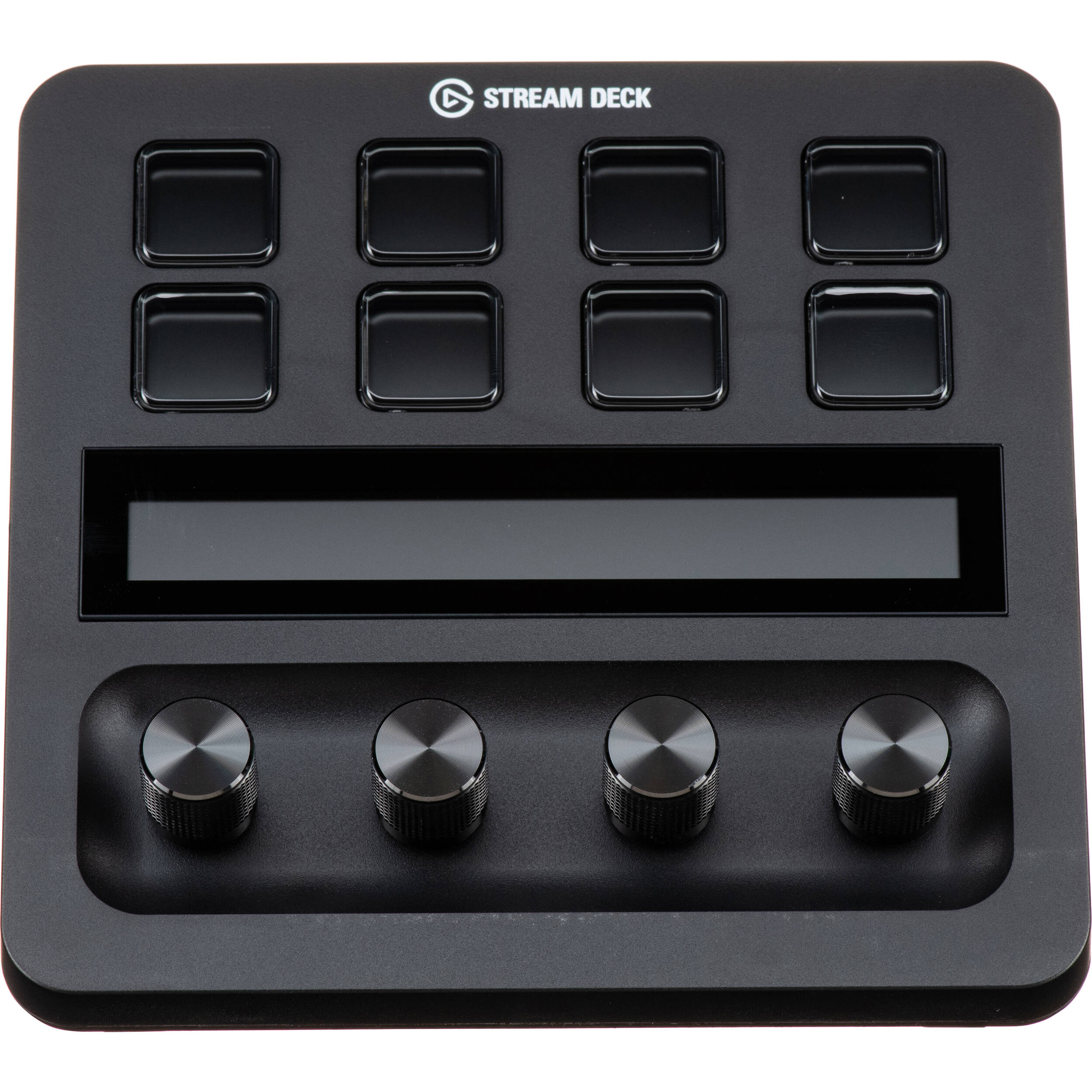 Elgato Stream Deck+ video editing controller with customizable LCD keys and ergonomic design for content creators.