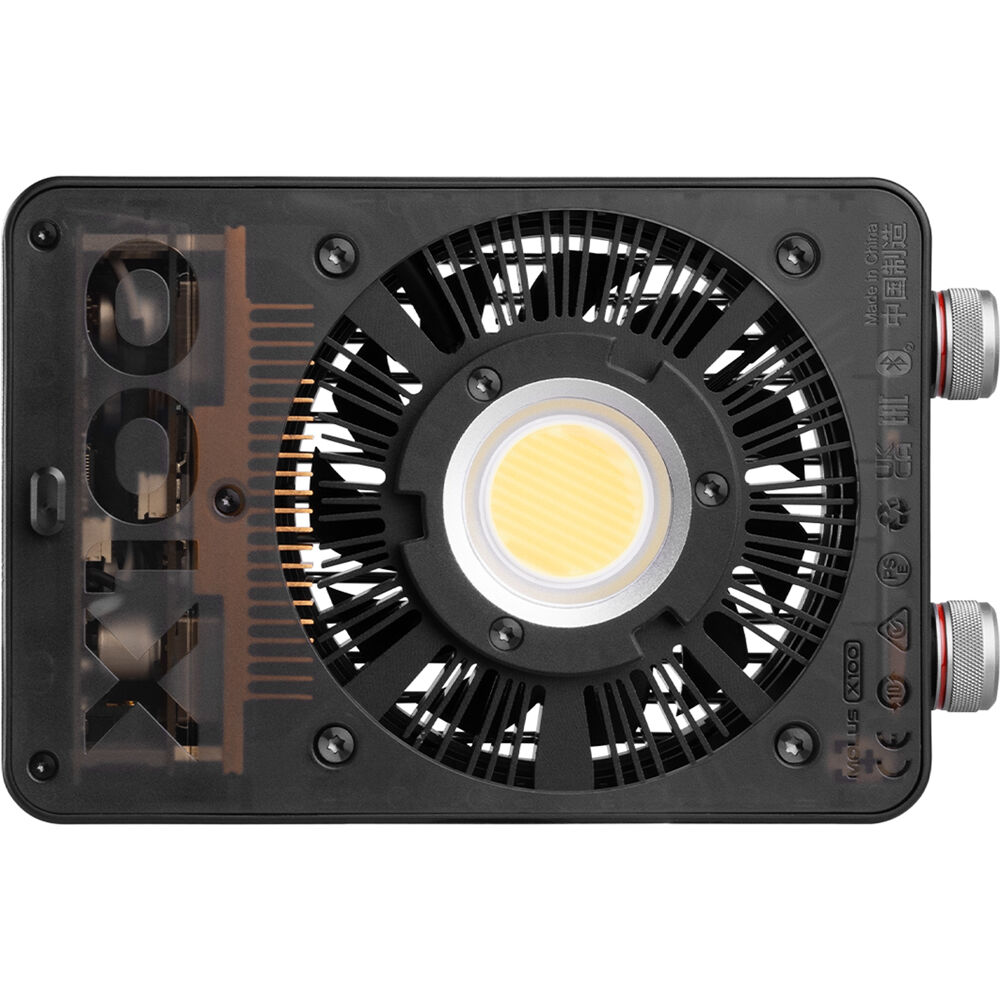 Zhiyun Molus X100 bi-color LED lights in a combo kit with adjustable panels and mounting accessories.