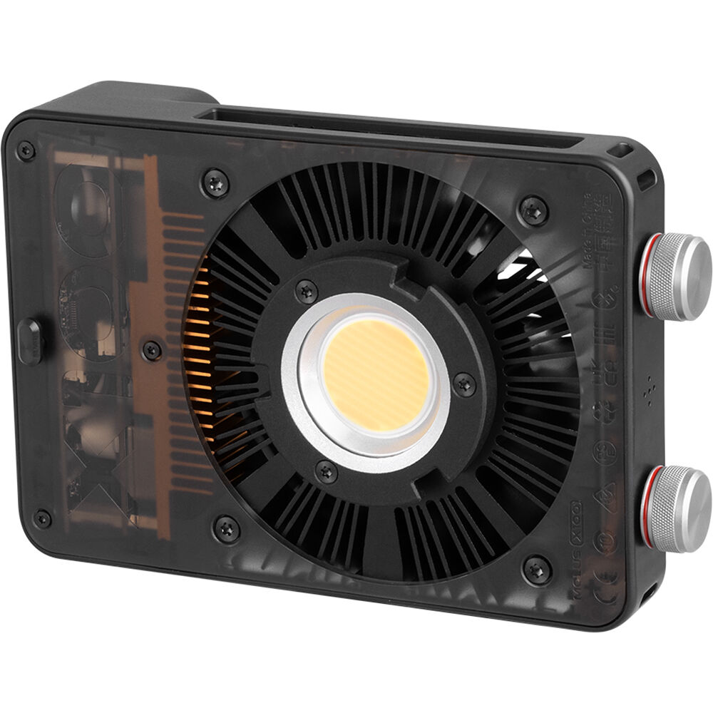 Zhiyun Molus X100 bi-color LED lights combo with adjustable panels and control knobs, ideal for professional photography and videography.