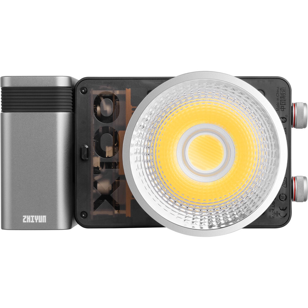 Zhiyun Molus X100 Bi-Color LED lights combo with adjustable panels and controls, suitable for professional photography and videography.