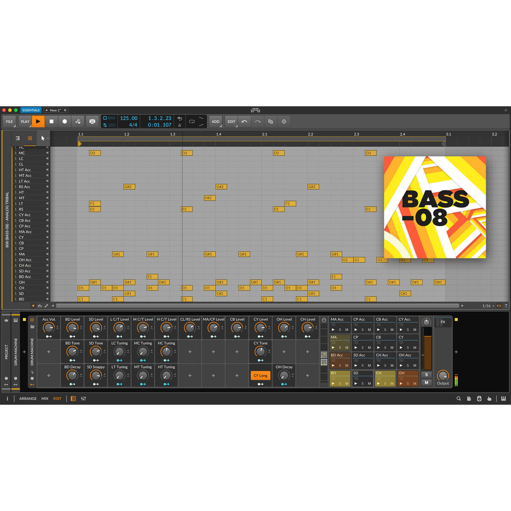 Bitwig Studio 5 music production software interface with digital audio workstation features and colorful waveform displays.