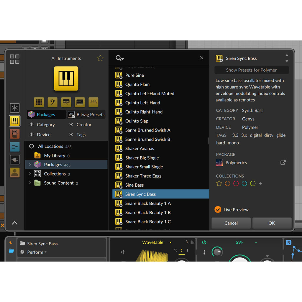 Bitwig Studio Essentials 5 music production software box with digital interface and software packaging for music creation.